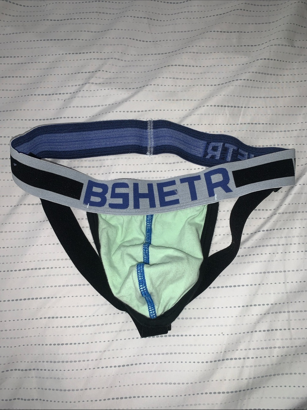 Men's Mint & Black Supportive Brief Jockstrap